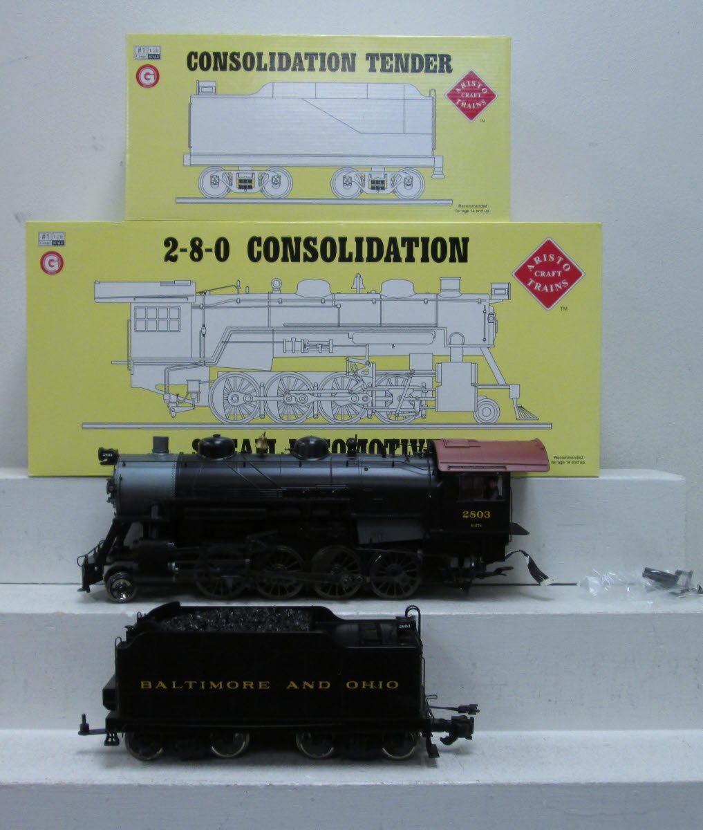 Aristo-Craft 20601 G B&O 2-8-0 Consolidation Steam Locomotive & Tender