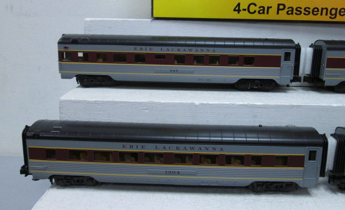MTH 30-67638 O Erie Lackawanna 60' Streamlined Passenger Car Set (Set of 4)