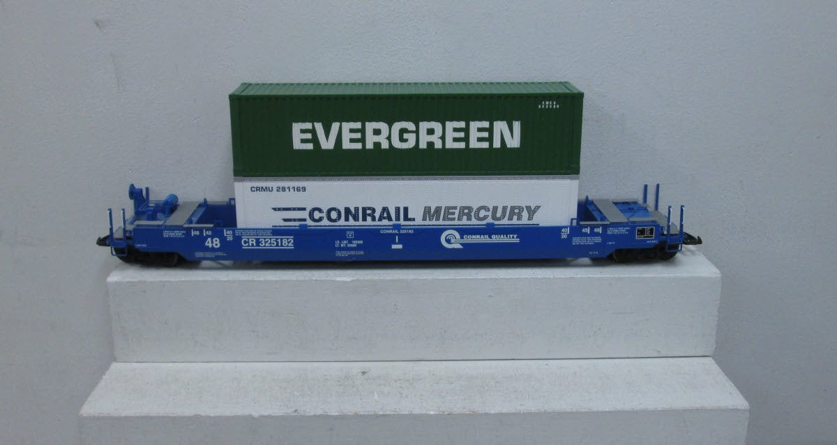 USA Trains R17134 G Conrail Gunderson Husky Stack with Container (Set of 3)