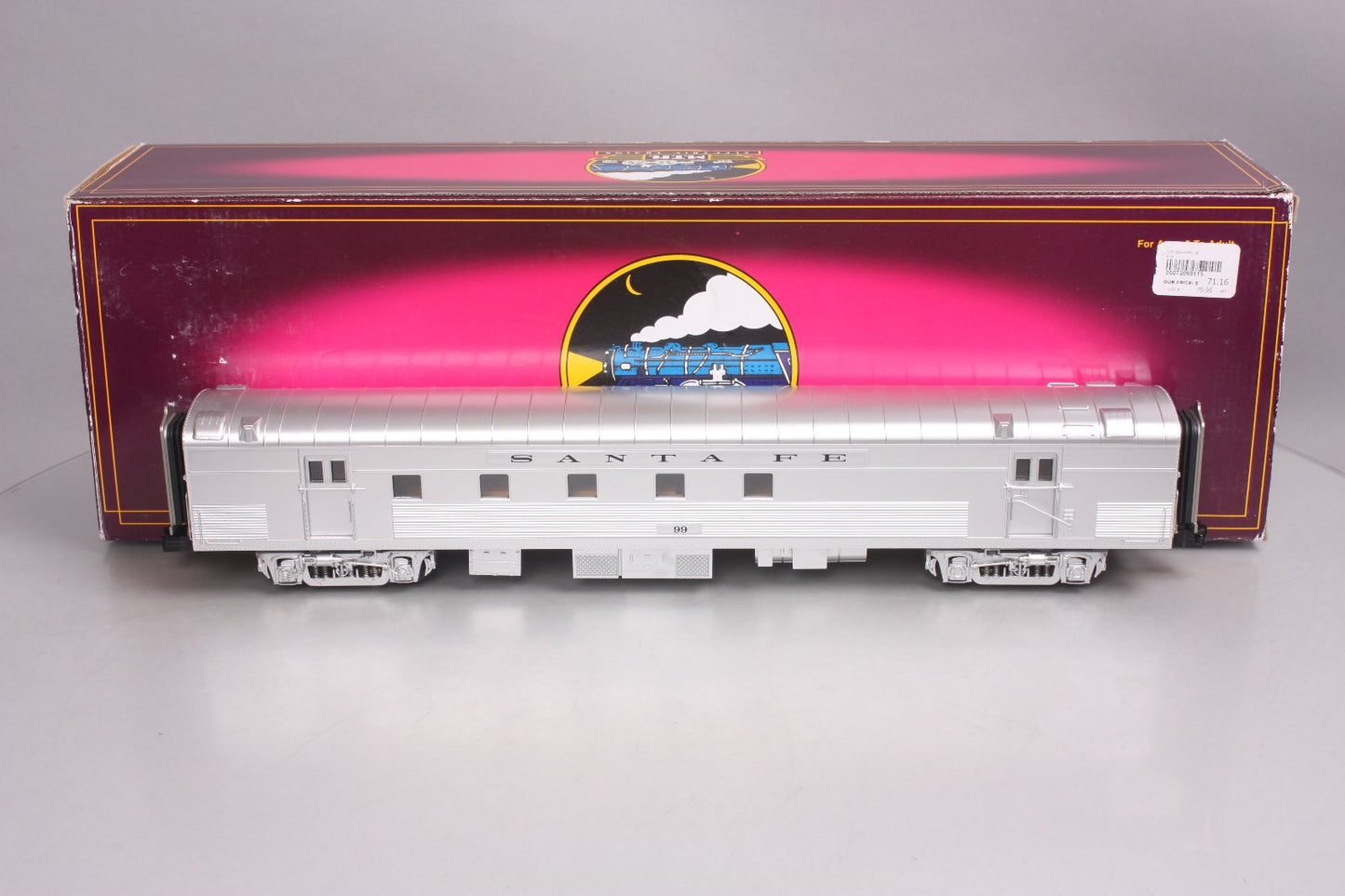 MTH 20-68115 Santa Fe 70' ABS RPO Passenger Car (Ribbed)