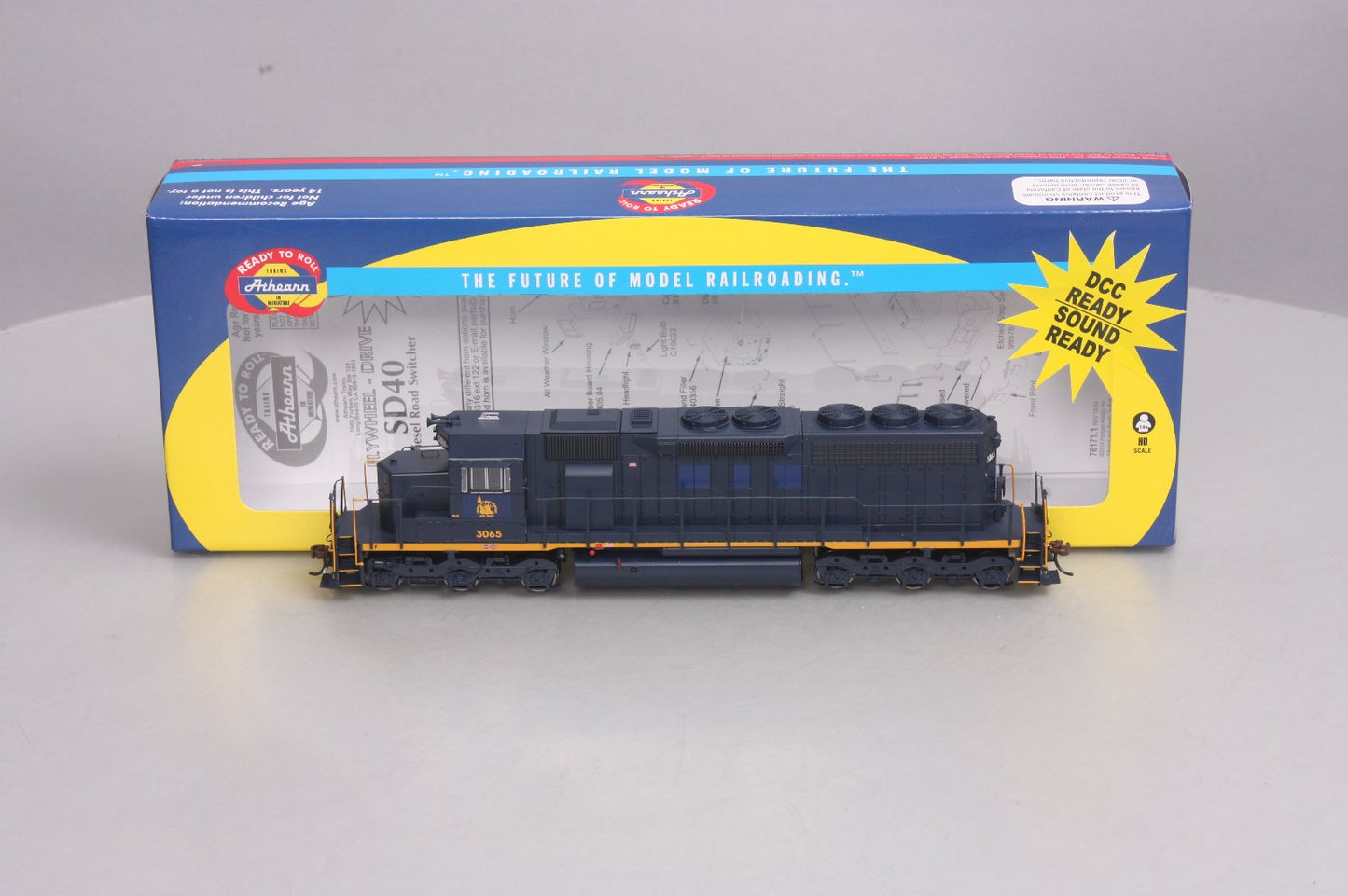 Athearn 98769 HO Central of New Jersey EMD SD40 Diesel Locomotive #3065