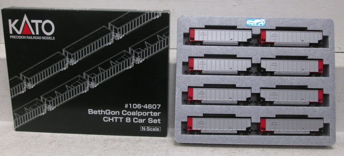 Kato 106-4607 N Scale CHTT Bethgon Coalporters (Set of 8) – Trainz