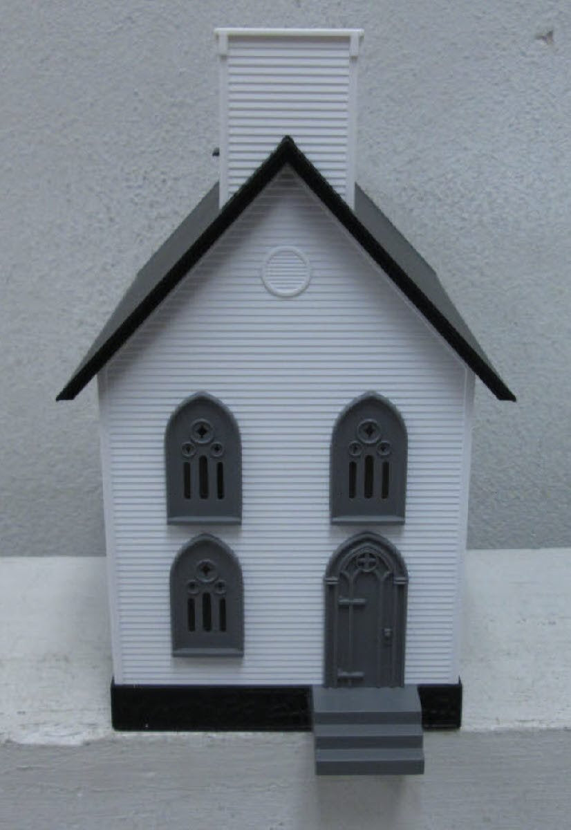 MTH 30-9057 Country Church #5 - White with Black & Gray Trim