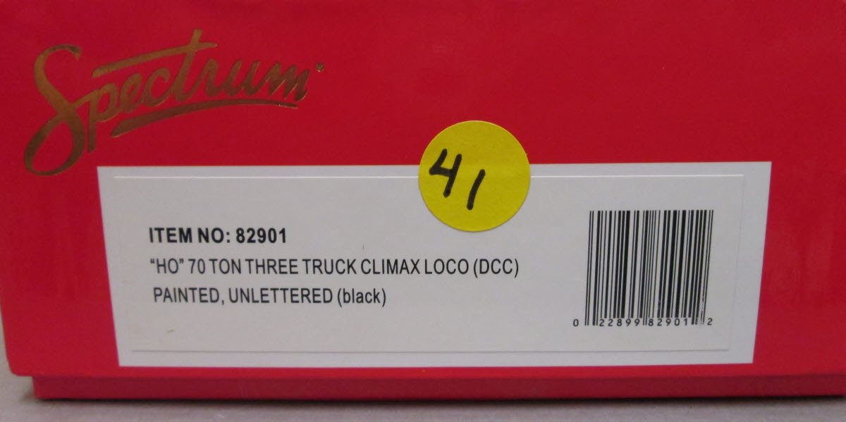Bachmann 82901 HO Spectrum Black 70-Ton 3-Truck Climax Steam Locomotive w/DCC