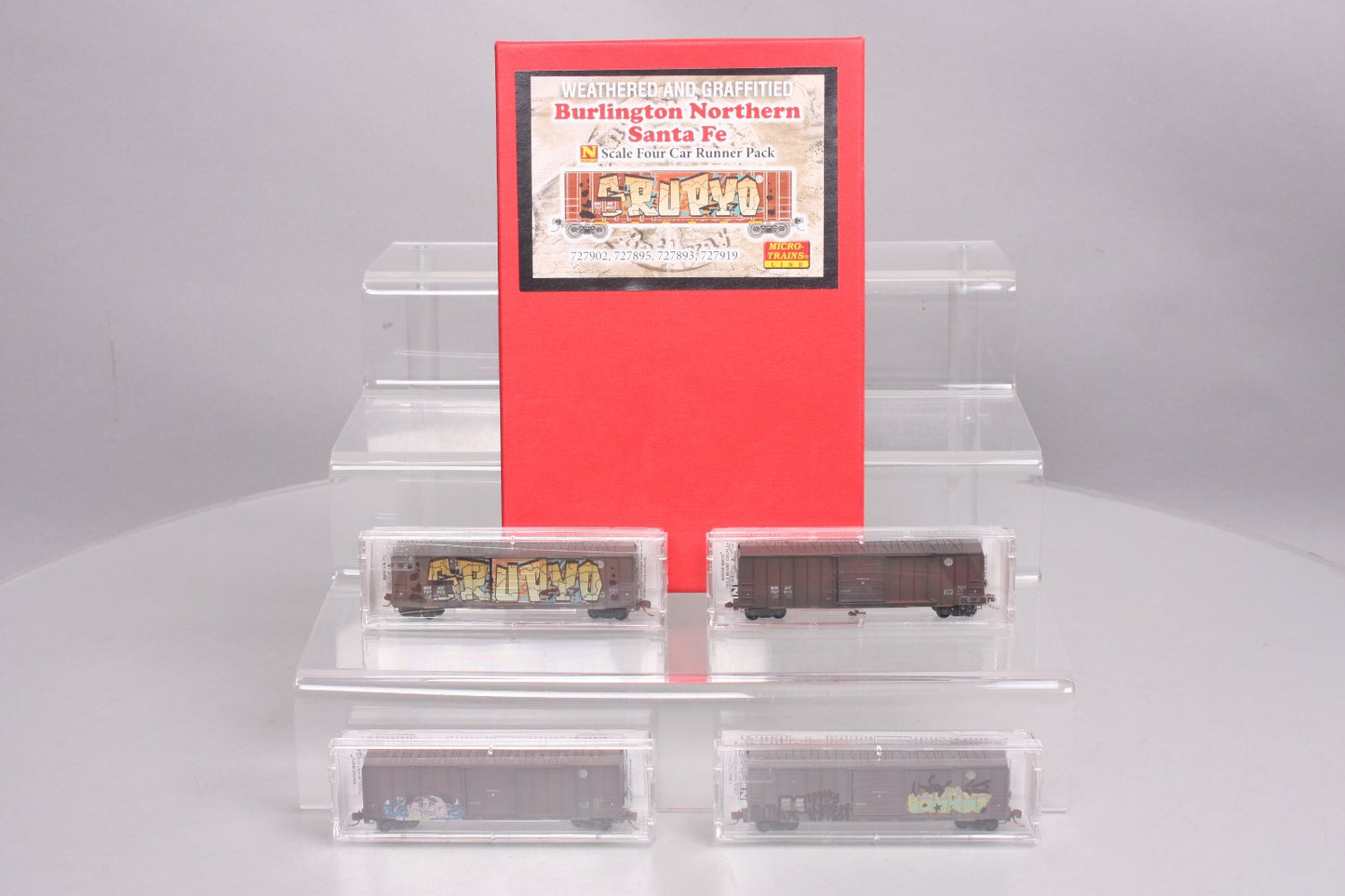 Micro-Trains 99305100 N BNSF Weathered 50' Rib-Side Boxcar (Set of 4)