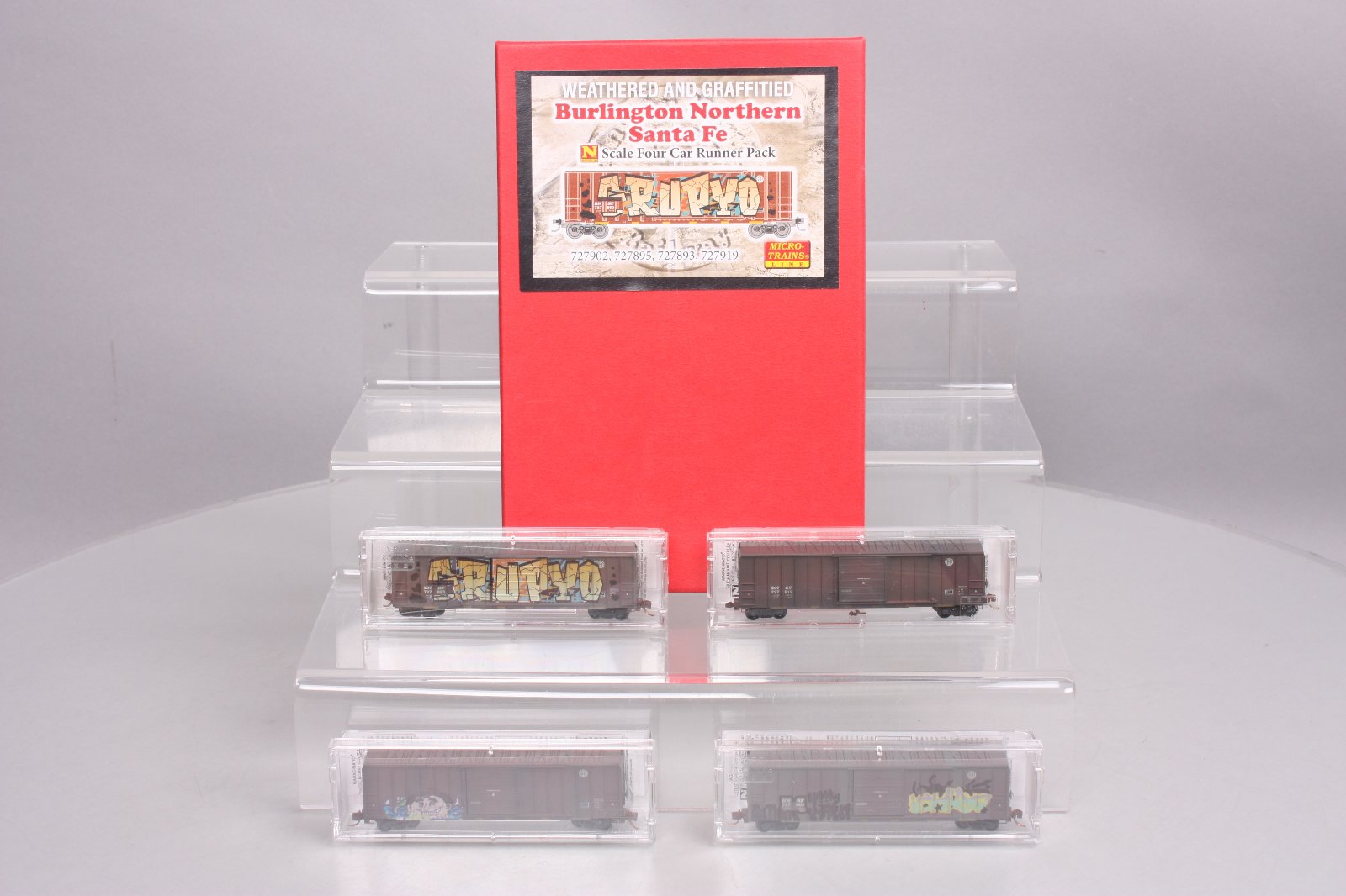 Micro-Trains 99305100 N BNSF Weathered 50' Rib-Side Boxcar (Set of 4)