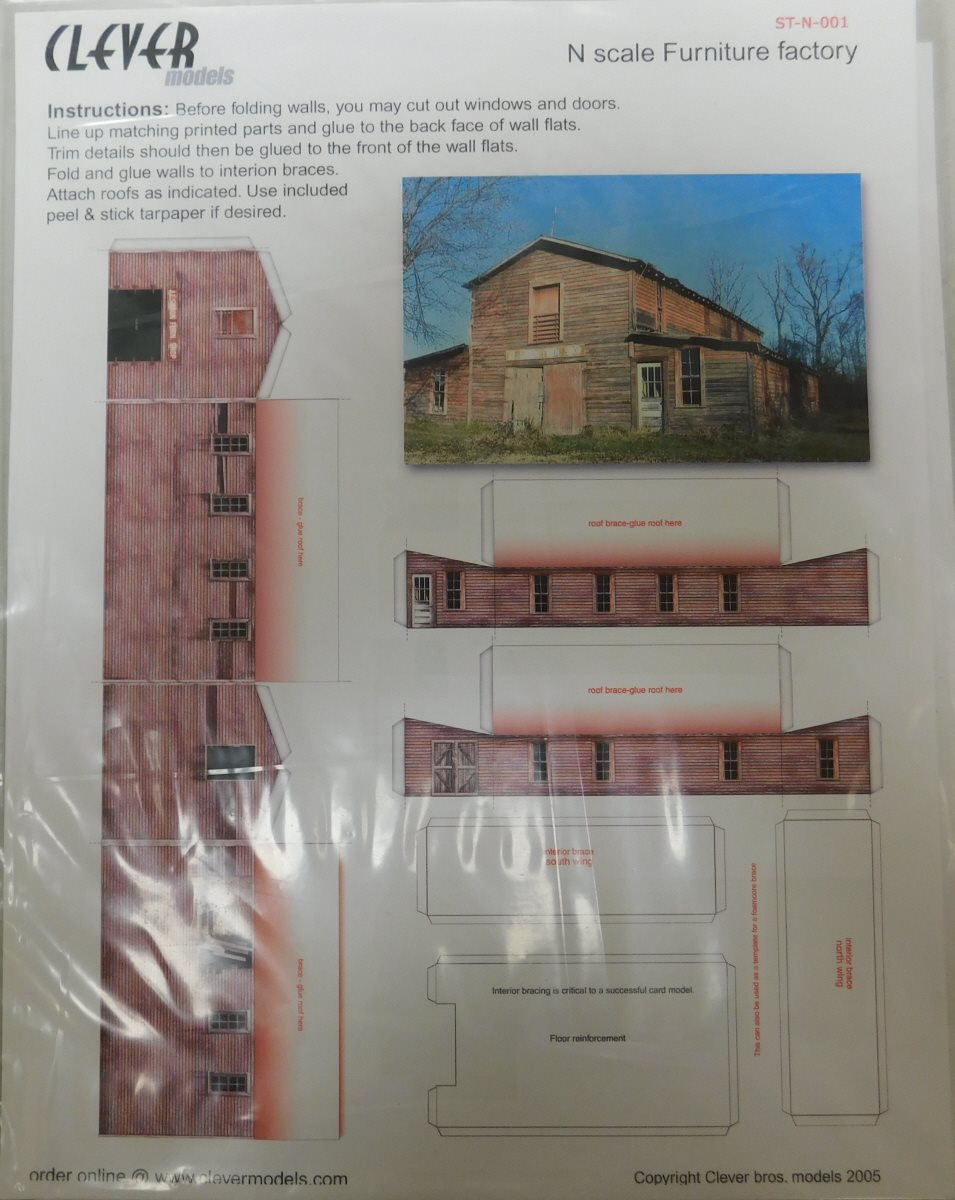Clever Models ST-N-001 N Scale Furnature Factory Kit