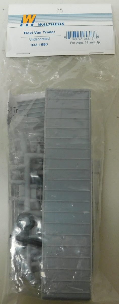 Walthers 933-1680 HO Undecorated Flexi-Van Trailer Kit