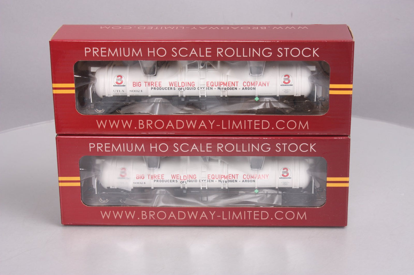 Broadway Limited 6102 HO Big Three Industries Cryogenic Tank Car (Pack of 2)