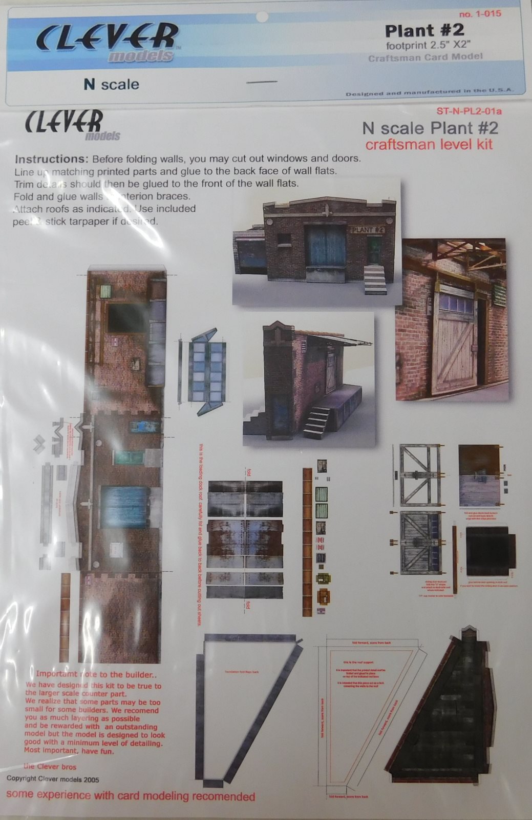 Clever Models st-n-pl2-01a N Plant #2 Craftsman Level Kit