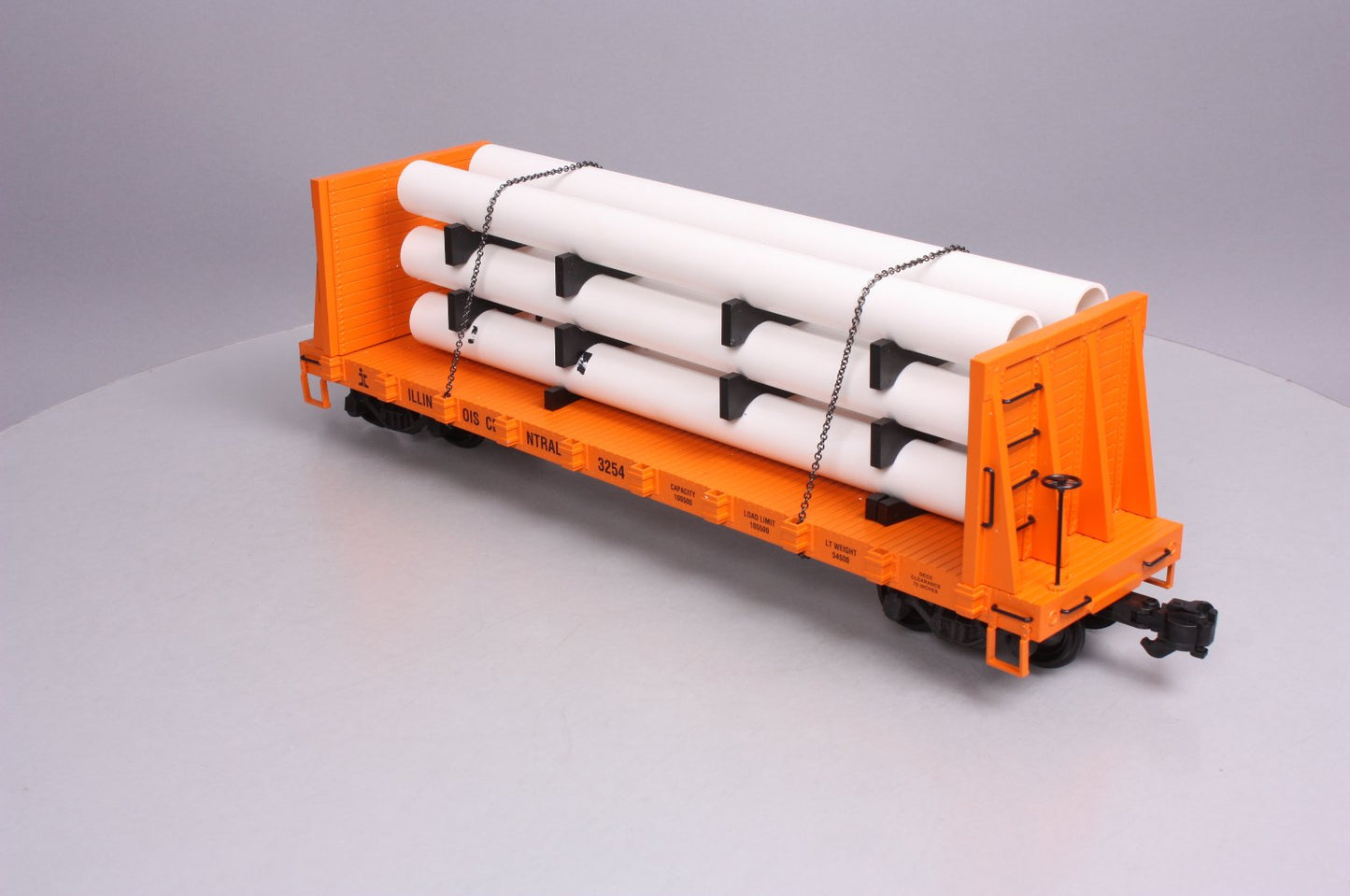USA Trains 17606 G Illinois Central Flatcar with Pipe Load Orange