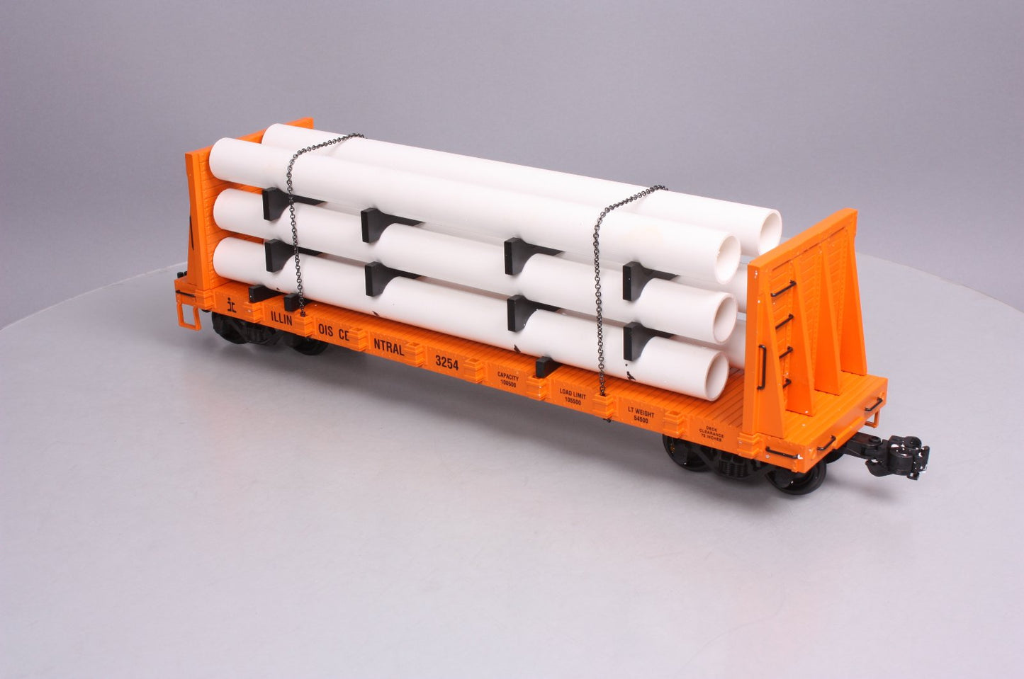 USA Trains 17606 G Illinois Central Flatcar with Pipe Load Orange
