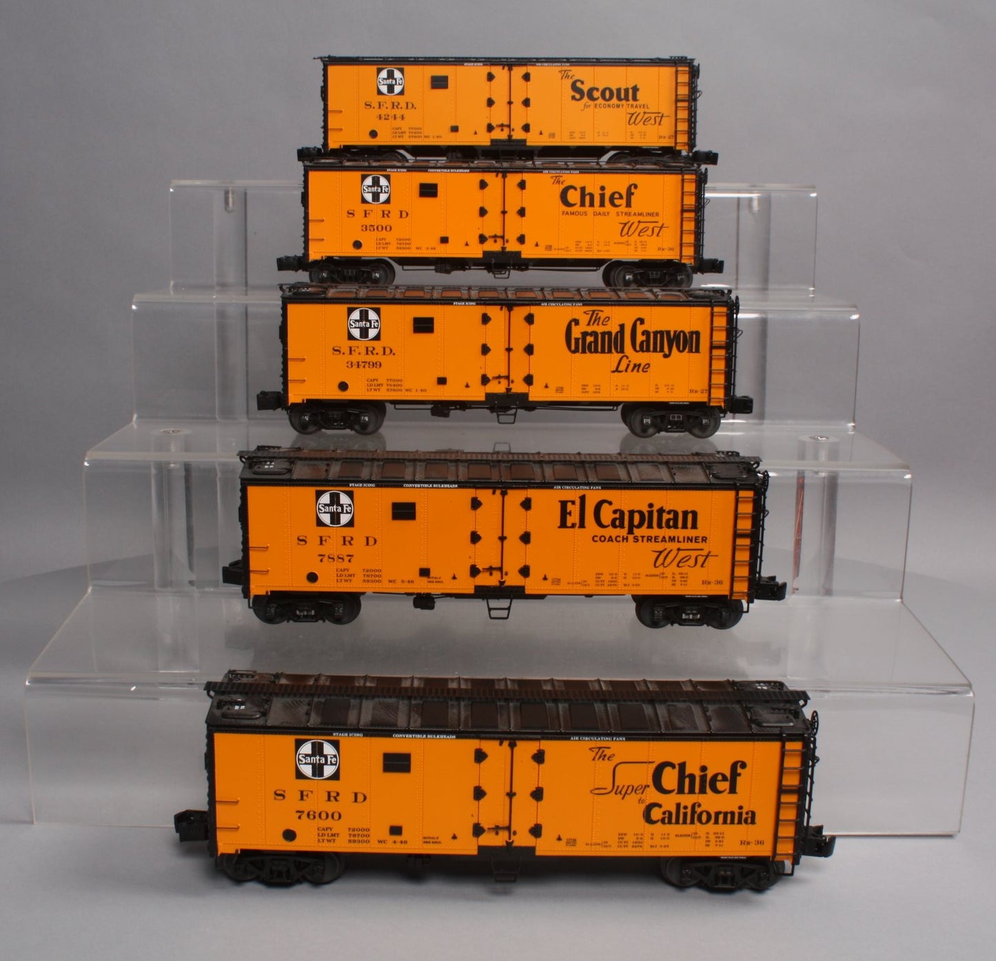 Lionel 6-17741 Santa Fe Steel Sided Billboard Reefer Cars (Set of 5)