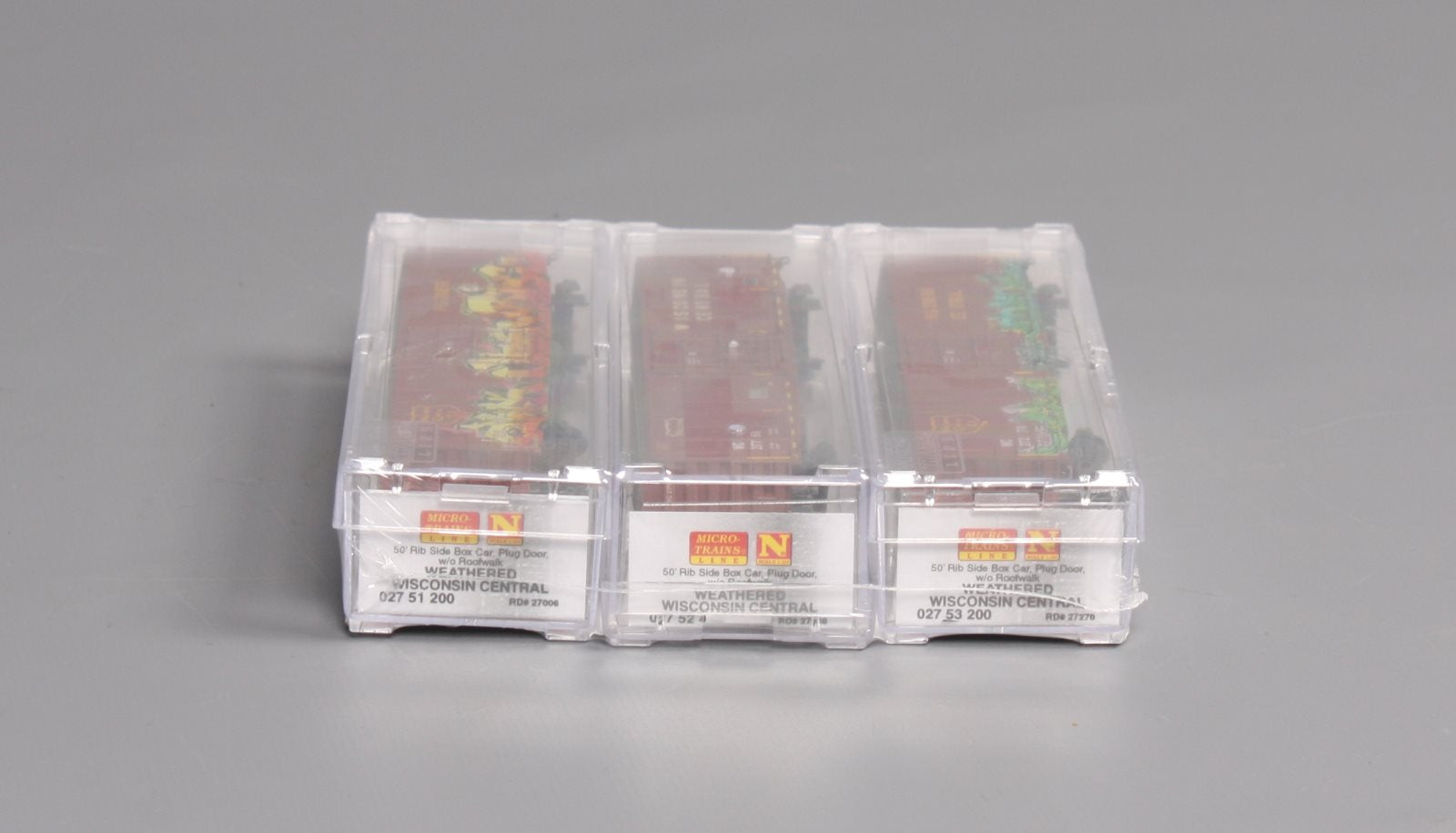 Micro-Trains 99305330 N WC Weathered 50' Rib Side Plug Door Boxcar (Set of 3)