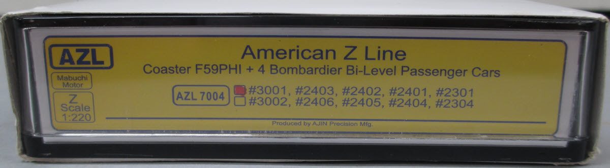 American Z-Line 7004 Coaster F59PHI Z Gauge Diesel Passenger Train Set