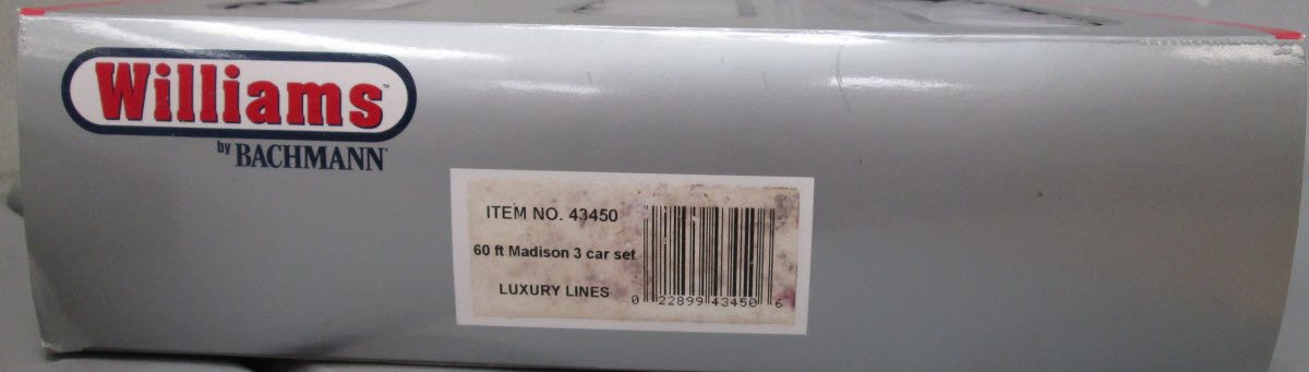 Williams 43450 Luxury Lines 60Ft. Heavyweight Passenger Cars (Set of 3)