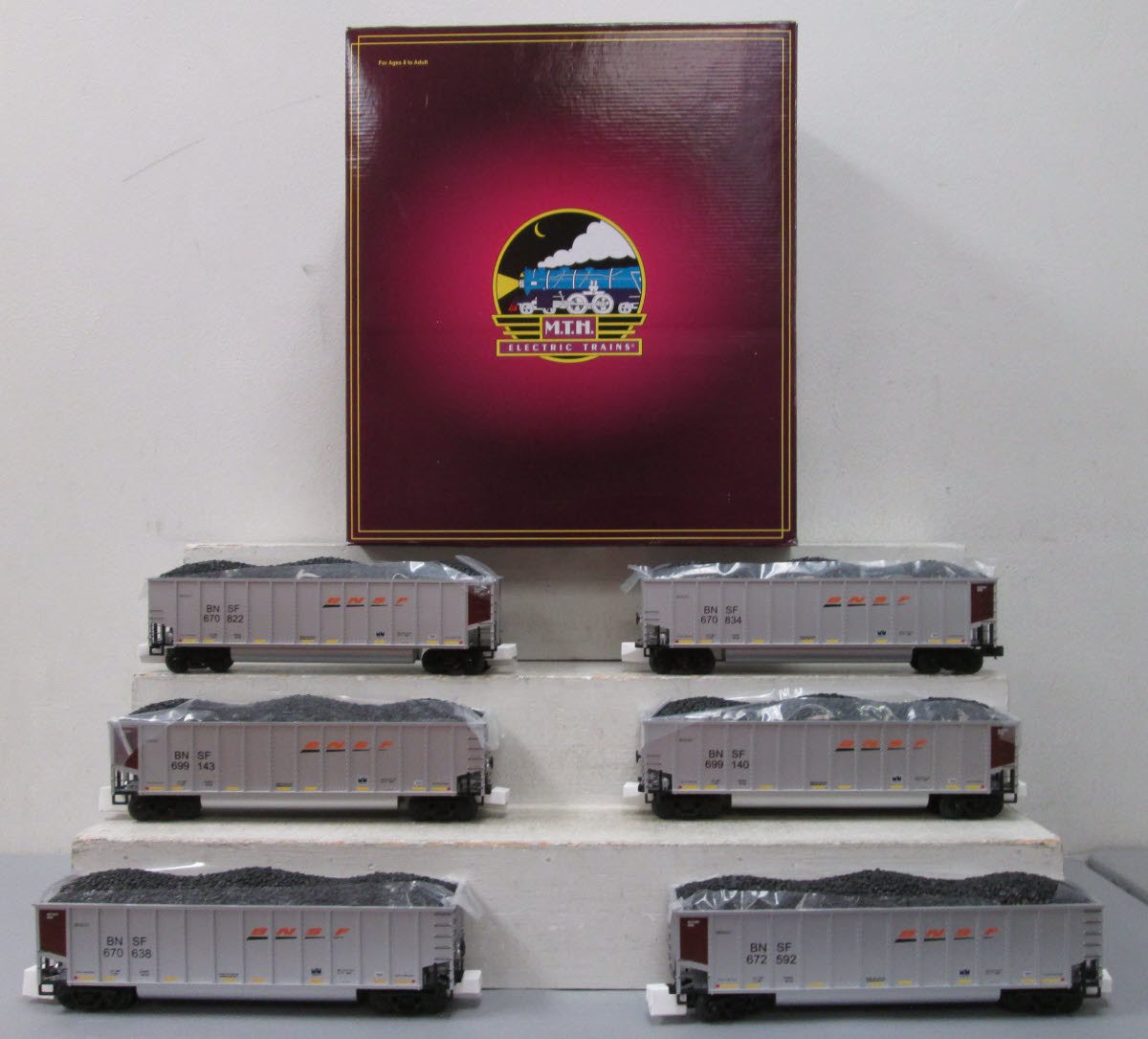 MTH 20-90419 O Burlington Northern Santa Fe Coalporter Hopper Car Set (Set of 6)