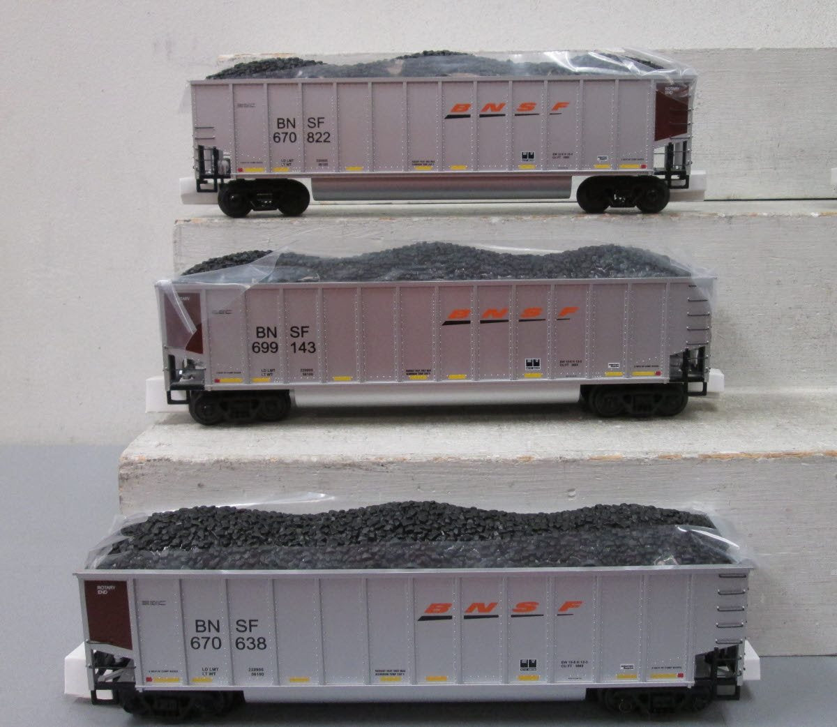 MTH 20-90419 O Burlington Northern Santa Fe Coalporter Hopper Car Set (Set of 6)