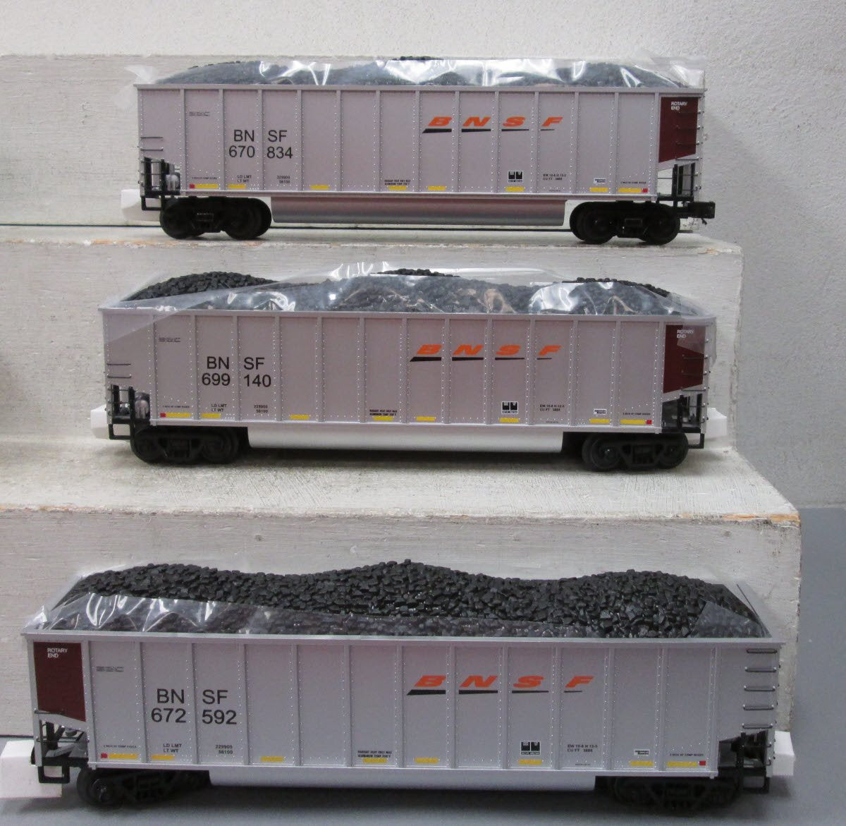 MTH 20-90419 O Burlington Northern Santa Fe Coalporter Hopper Car Set (Set of 6)
