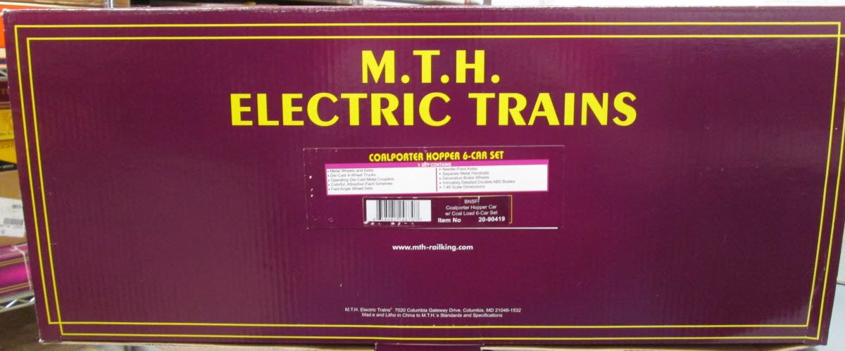 MTH 20-90419 O Burlington Northern Santa Fe Coalporter Hopper Car Set (Set of 6)
