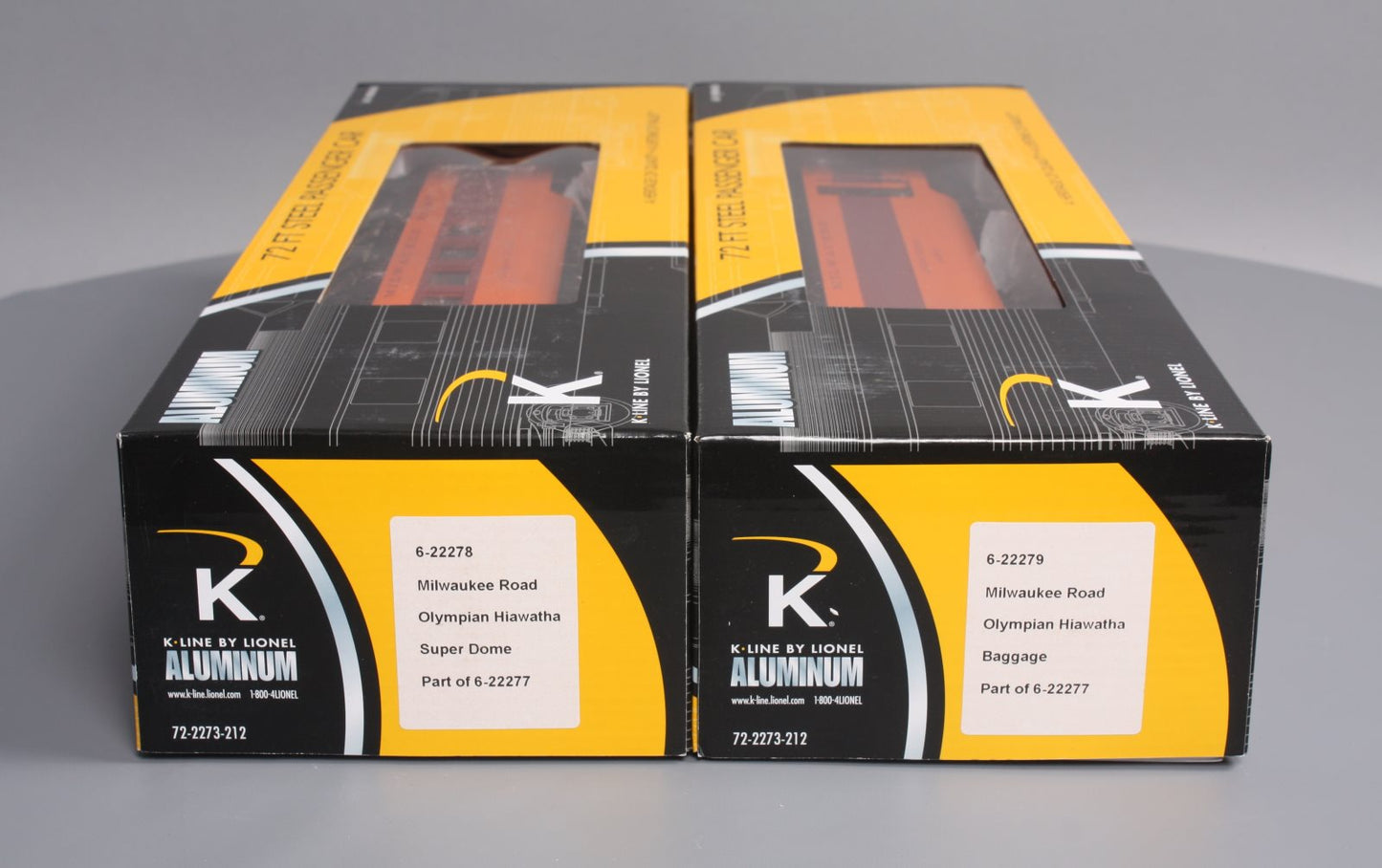 Lionel K-Line 6-22277 Milw. Rd. Hiawatha 18" Passenger Car (Set of 2)