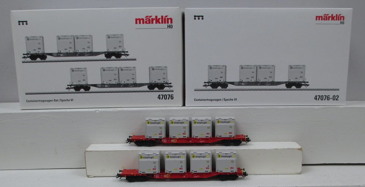 Marklin 47076 HO Exclusive Type Sgns Flatcar 2-Pack - 3-Rail - Ready to Run