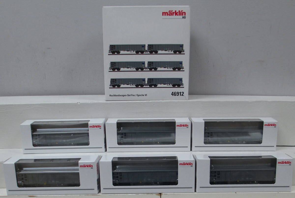 Marklin 46912 HO Scale Type Fas High-Side Gondola Set