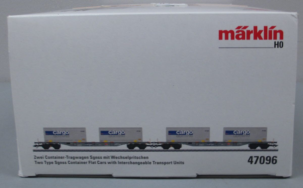 Marklin 47096 HO Swiss Federal Railways Type Sgnss Container Flat Cars (2)