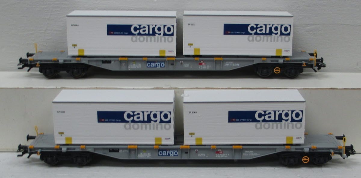 Marklin 47096 HO Swiss Federal Railways Type Sgnss Container Flat Cars (2)