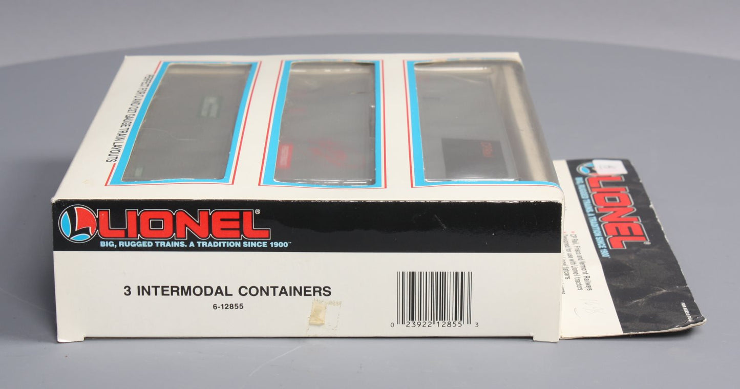 Lionel 6-12855 O Scale Intermodal Containers LN/Box