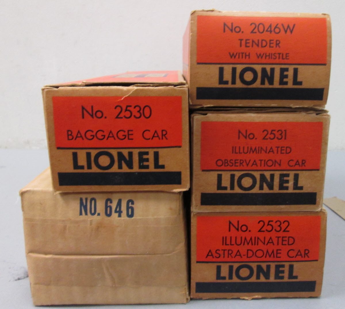 Lionel 2222WS Vintage O 646 Pullman Set w/2046W,2530,2532,2531