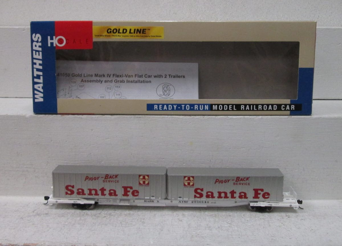 Walthers 932-41067 HO ATSF Flexi-Van Mark IV Flat Car With Trailer #291014