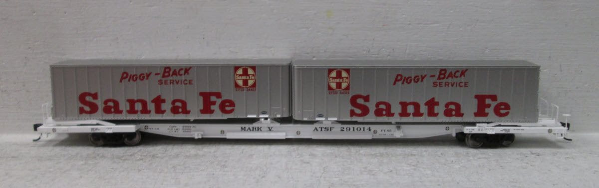 Walthers 932-41067 HO ATSF Flexi-Van Mark IV Flat Car With Trailer #291014