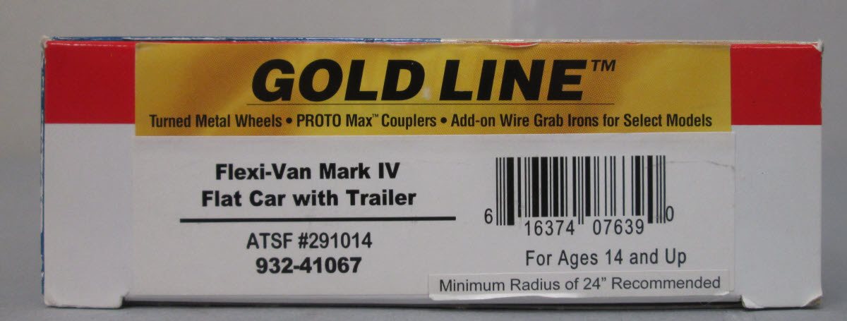 Walthers 932-41067 HO ATSF Flexi-Van Mark IV Flat Car With Trailer #291014