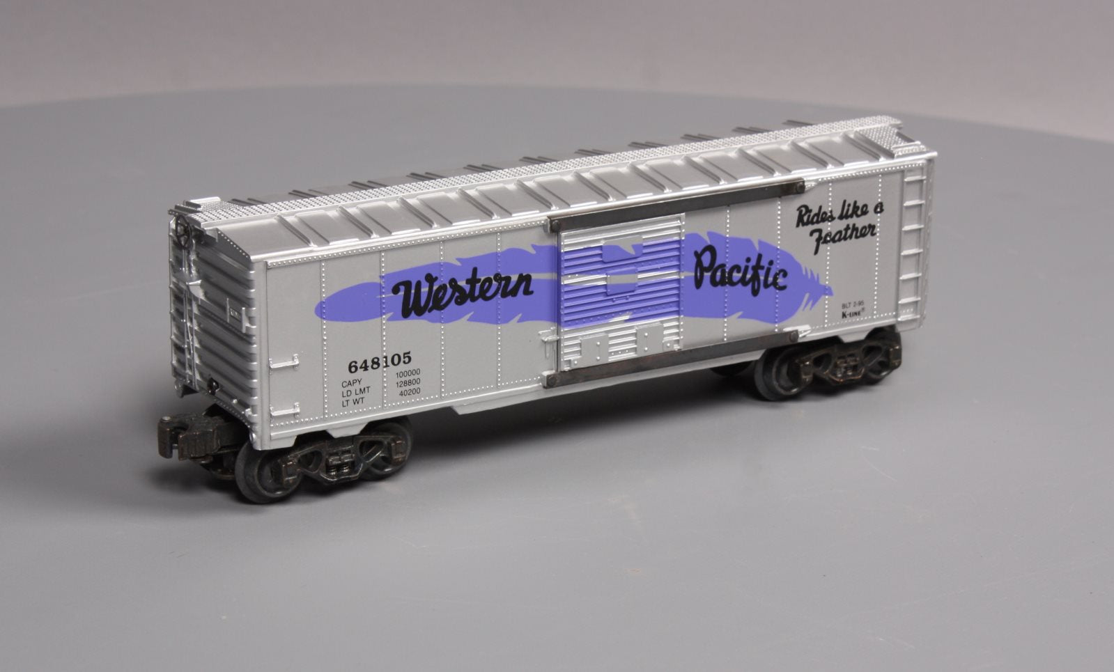 K-Line K-648105 O Gauge Western Pacific Purple Feather Boxcar
