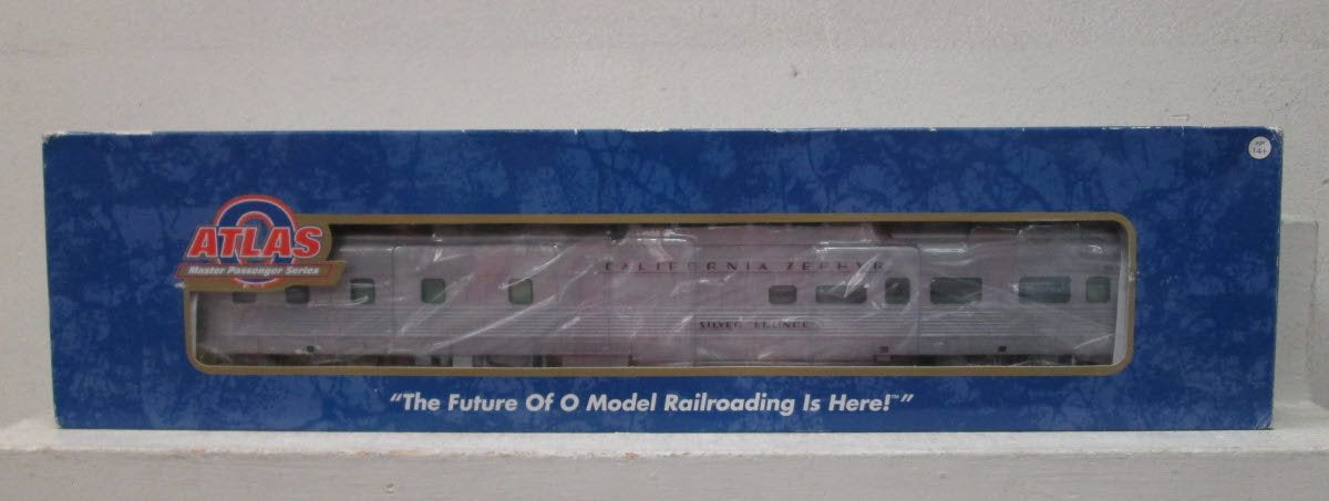 Atlas 3007006-1 O CB&Q Silver Lounge Zephyr Dorm-Buffet-Lounge-Dome Car (3-Rail)