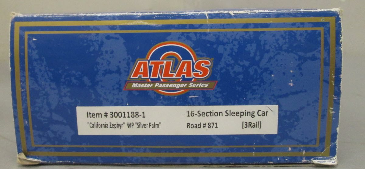 Atlas 3001188-1 WP California Zephyr 16-Section "Silver Palm" Sleeper Car 3 Rail