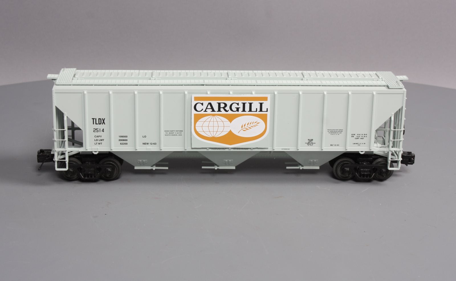 MTH 20-97316 O Cargil PS-2CD 3-Bay High-Sided Hopper Car #2514