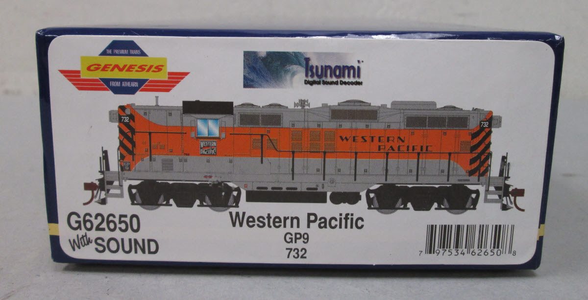 Athearn G62650 HO Western Pacific EMD GP9 Diesel Locomotive #732 w/DCC & Sound