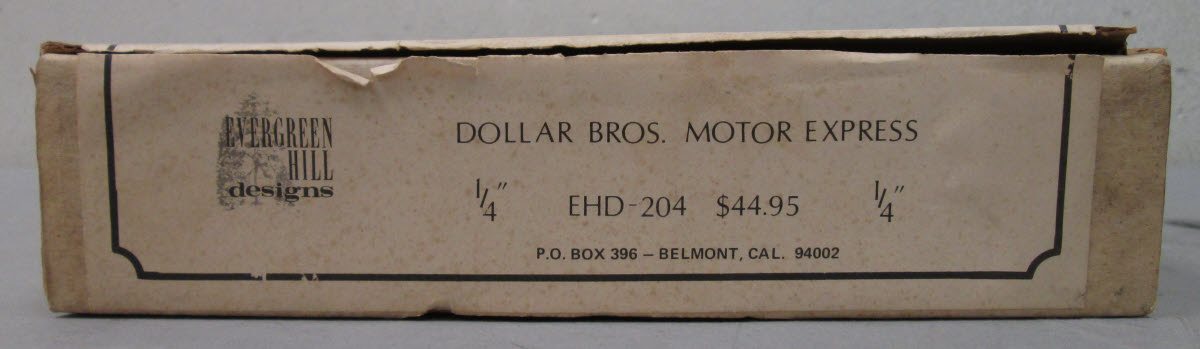 Evergreen Hill EHD-204 O Scale Dollar Bros. Motor Express Kit