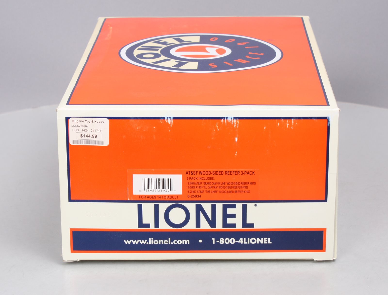 Lionel 6-25934 O SF Map & Slogan Reefer (Set of 3)