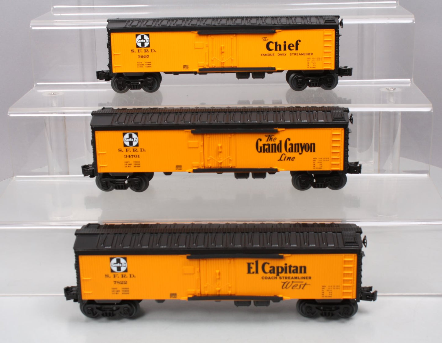 Lionel 6-25934 O SF Map & Slogan Reefer (Set of 3)