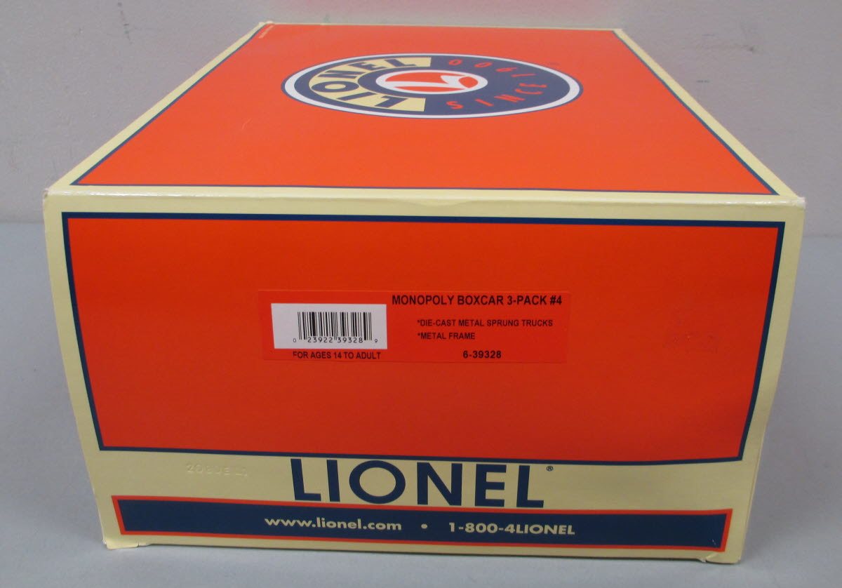 Lionel 6-39328 O Gauge Monopoly Box Car 3-Pack #4