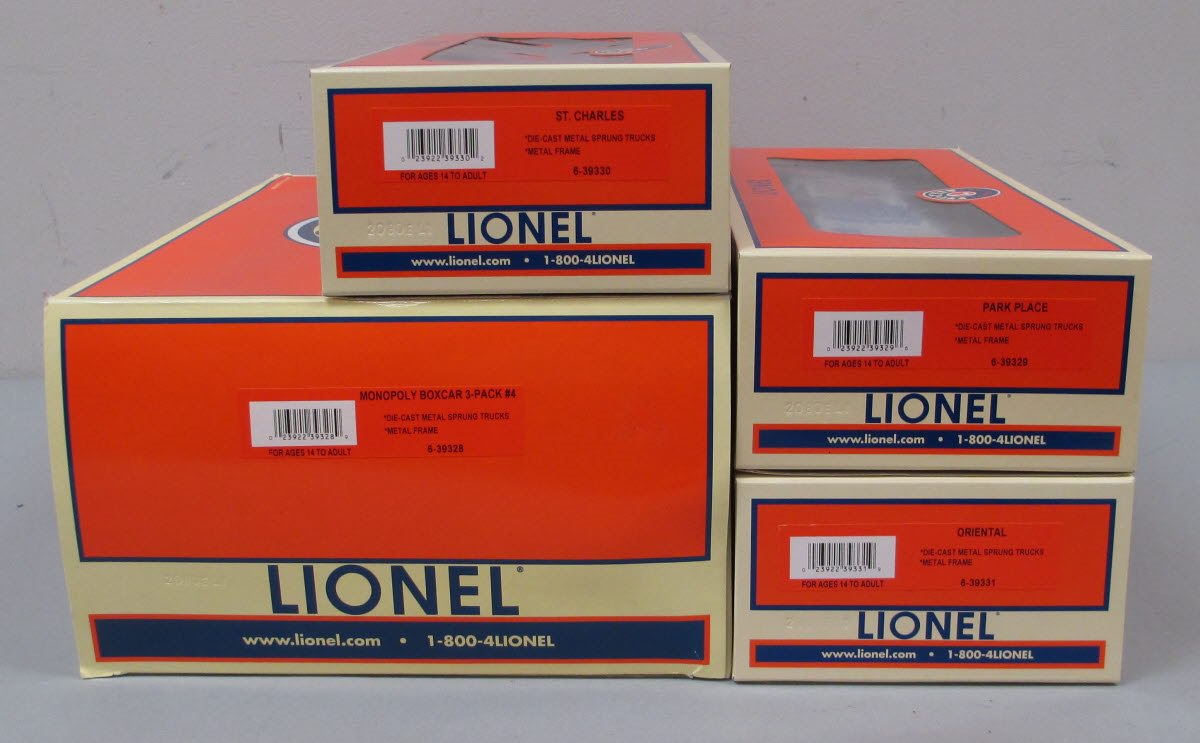 Lionel 6-39328 O Gauge Monopoly Box Car 3-Pack #4