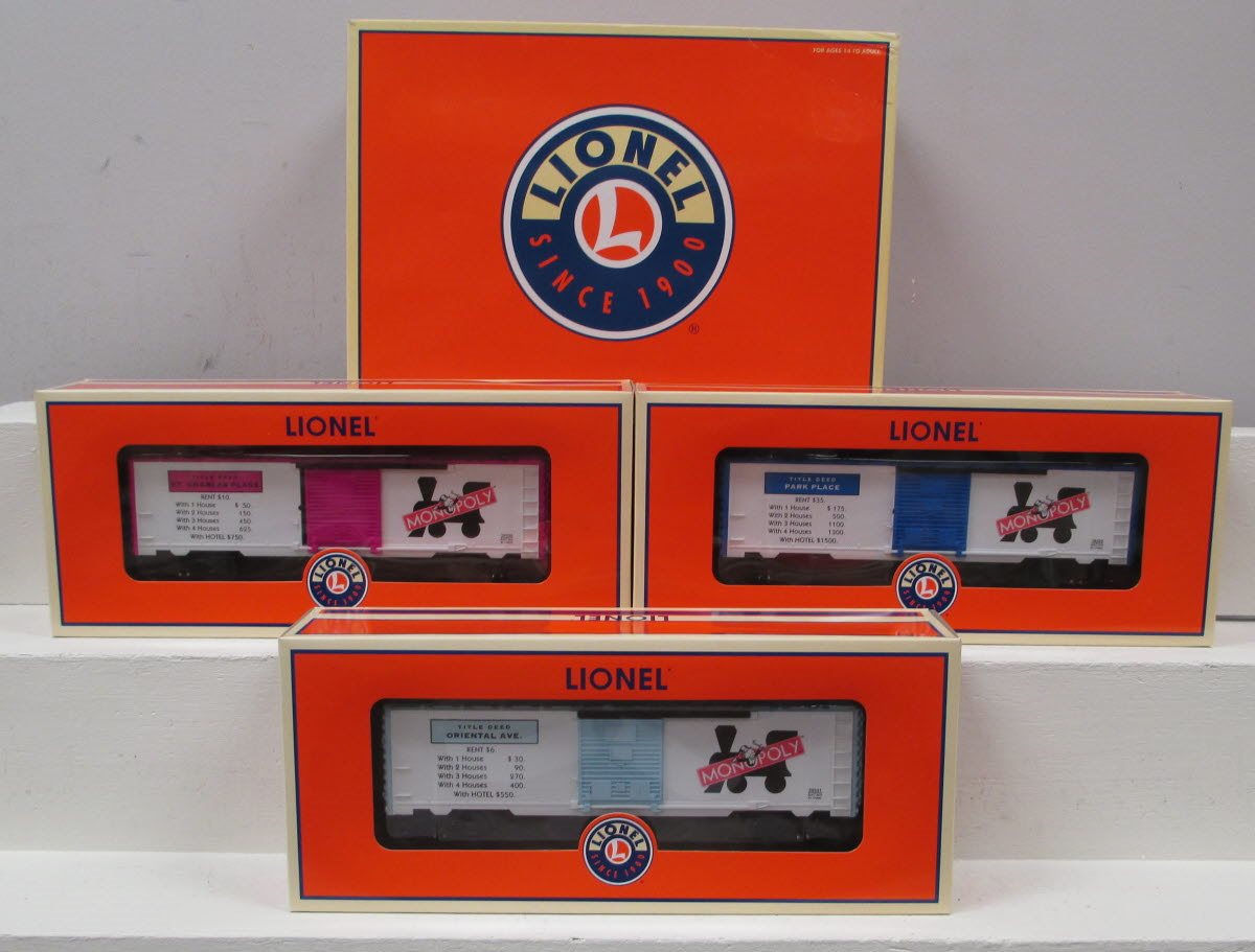 Lionel 6-39328 O Gauge Monopoly Box Car 3-Pack #4