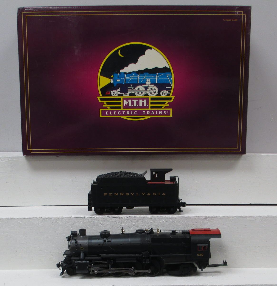 MTH 20-3180-1 Pennsylvania 2-8-2 L-1 Mikado Steam Engine & Tender #520 with PS2