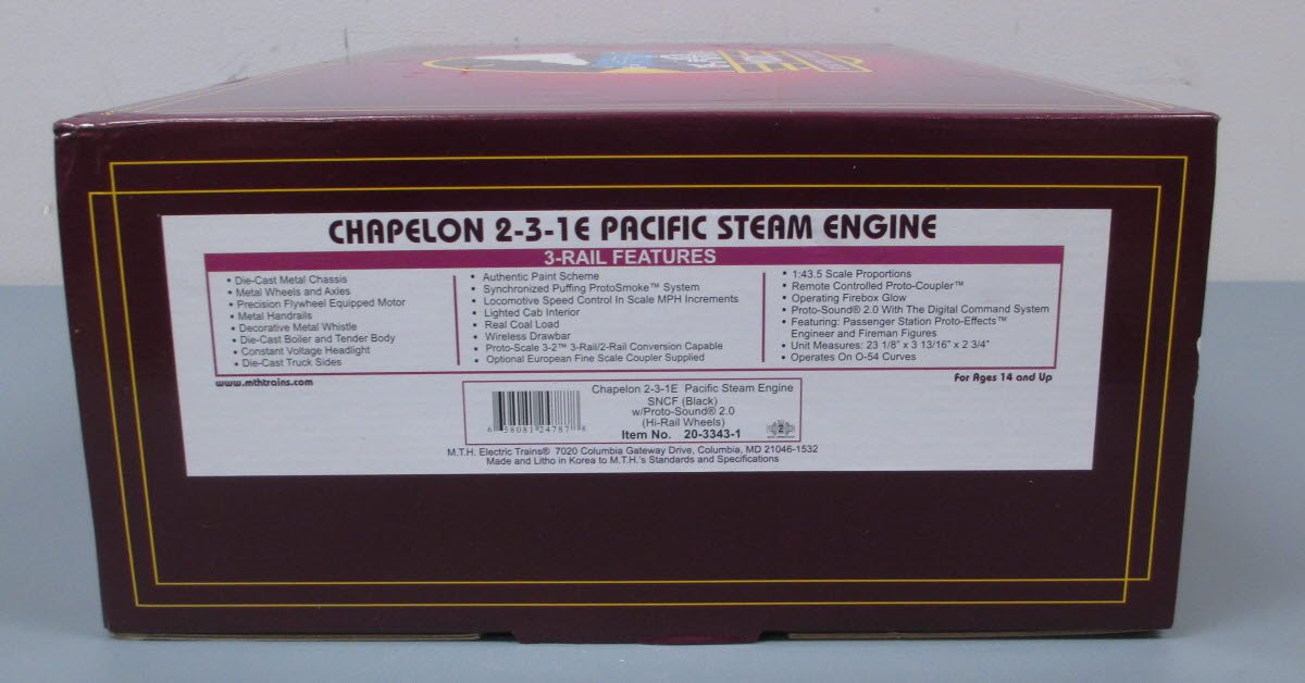 MTH 20-3343-1 SNCF Chapelon 2-3-1 Pacific Steam w/PS2 (Hi-Rail Wheels) #231E13