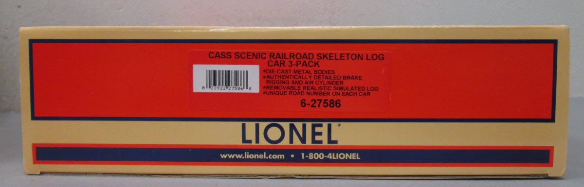 Lionel 6-27586 Cass Scenic RR Log Car (Pack of 3)