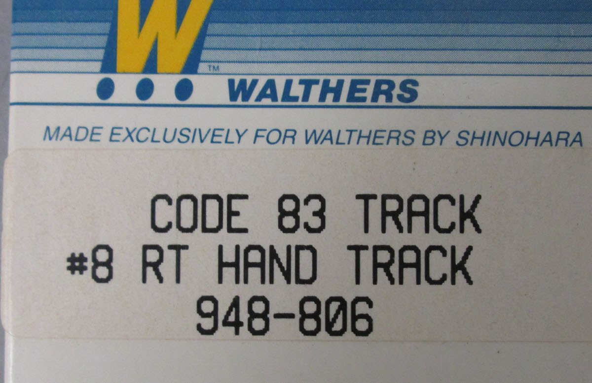Walthers 948-806 HO Code 83 Nickel Silver #8 Right Hand Switch Turnout