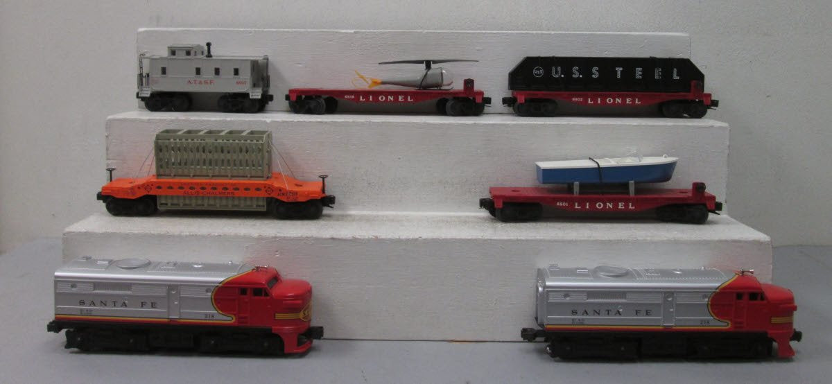 Lionel 6-38342 O Gauge Santa Fe Alco Diesel Freight Train Set #1619W
